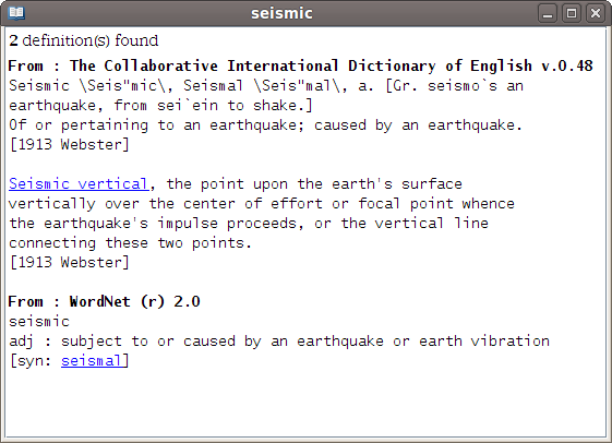 Definitions from dict.org